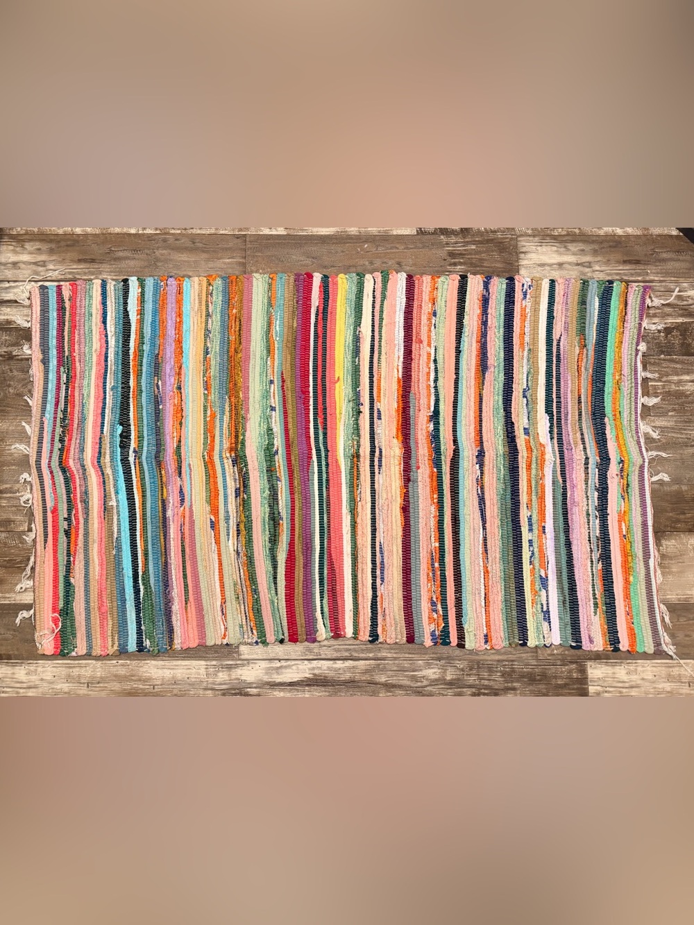Handwoven Multicolor Striped Chindi Rug - Vibrant Home Accent 36x60